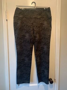 Jules & Leopold Animal Print Black and Gray Pants Side Zip Size Large Chic